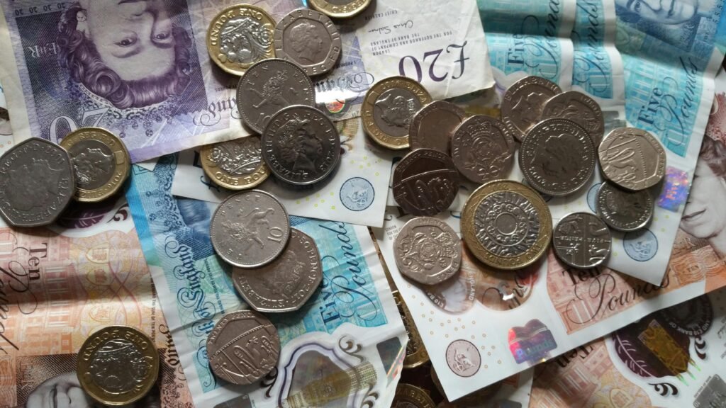 Round Coins on Paper Bills